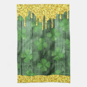 Linge De Cuisine St. Patrick's Day Shamrock Parties scintillant Gol (Vertical)