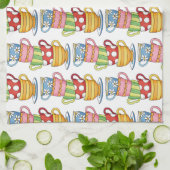 Linge De Cuisine Stacked Teacups Teatime Illustration (Plié)