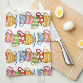 Linge De Cuisine Stacked Teacups Teatime Illustration (Quart Plié)