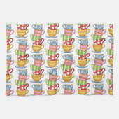 Linge De Cuisine Stacked Teacups Teatime Illustration (Horizontal)