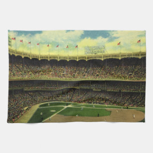 Linge De Cuisine Stade de baseball sportif vintage avec foule