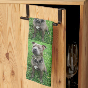 Linge De Cuisine Staffordshire Bull Terrier Assis À L'Attention,
