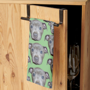 Linge De Cuisine Staffordshire Bull Terrier Puppy Visages,