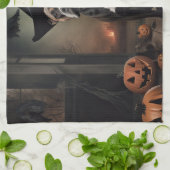 Linge De Cuisine Staffordshire Terrier Citrouilles Halloween effray (Plié)