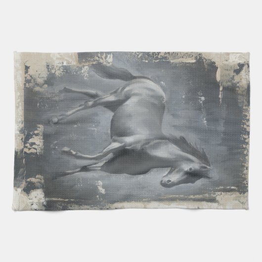 Linge De Cuisine Stallion noir (Horizontal)