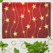 Linge De Cuisine Star Adored Ruby Motif rouge (Plié)