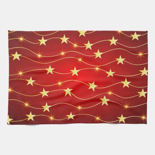 Linge De Cuisine Star Adored Ruby Motif rouge (Horizontal)