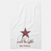 Linge De Cuisine Star rustique Merry & Bright personnalisée (Vertical)