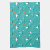 Linge De Cuisine Starburst Mid Century Motif moderne en Turquoise (Vertical)