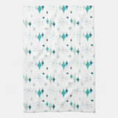 Linge De Cuisine Starburst Mid Century Motif moderne Turquoise Aqua (Vertical)