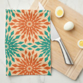 Linge De Cuisine Starburt génial Teal et conception orange (Quart Plié)