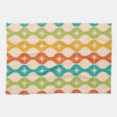 Linge De Cuisine Starburts rétro du milieu du siècle sur un motif o (Horizontal)