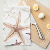 Linge De Cuisine Starfish Seashell Motif Beige (Quart Plié)