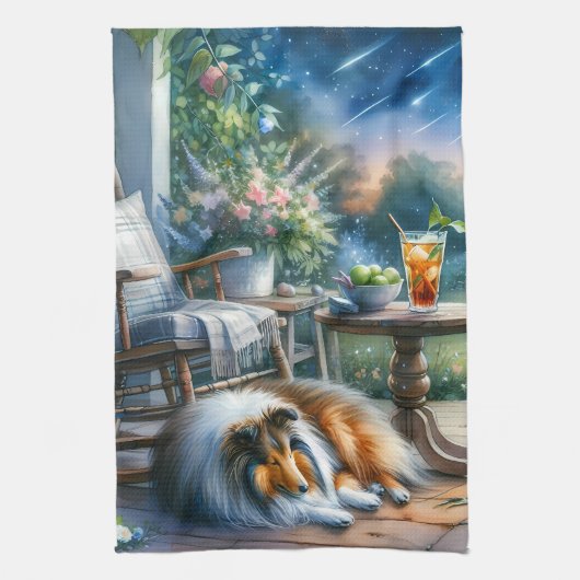 Linge De Cuisine Starlit Garden Porch Sheltie Dream (Vertical)