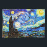 Linge De Cuisine Starry Night Van Gogh Art<br><div class="desc">Starry Night, le tableau le plus célèbre du maître postimpressionniste néerlandais Vincent van Gogh. Un cyprès solitaire, un village endormi et un ciel qui tourbillonne d'étoiles. La nature post-impressionniste paysage art fine.</div>