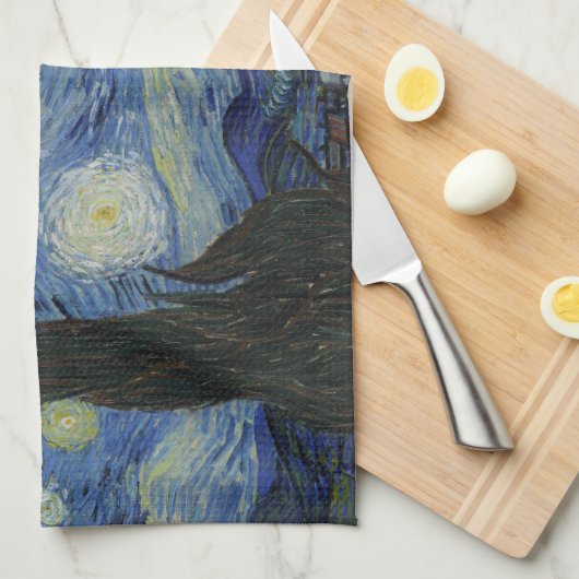 Linge De Cuisine Starry Night Vincent van Gogh Peinture (Quart Plié)