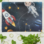 Linge De Cuisine Stars de lune spatiale Astronaut Personnalisé (Plié)