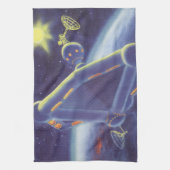 Linge De Cuisine Station spatiale en orbite de science-fiction vint (Vertical)