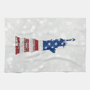 Linge De Cuisine Statue de la Liberté 4 juillet Paillettes