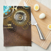 Linge De Cuisine Steampunk Arrière - plan rouillé avec des lentille (Quart Plié)