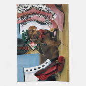 Linge De Cuisine Steampunk Dachshund Chaussures Bottes victoriennes (Vertical)