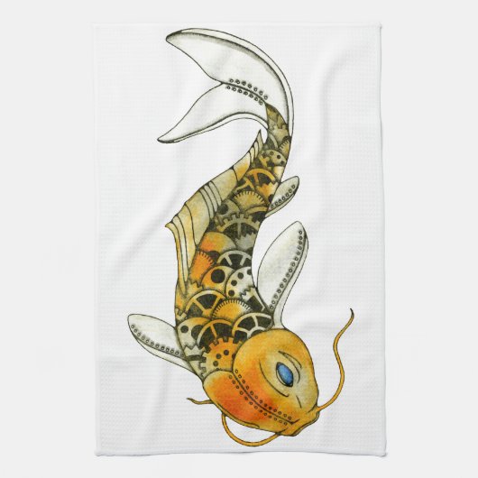 Linge De Cuisine Steampunk Koi (Vertical)