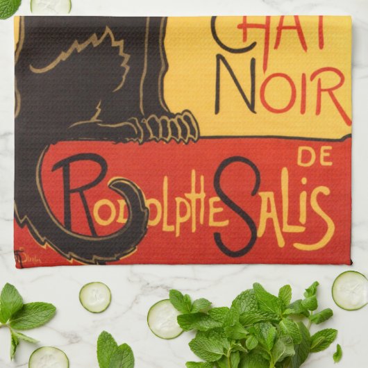 Linge De Cuisine Steinlen : Conversation Noir (Plié)