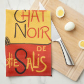 Linge De Cuisine Steinlen : Conversation Noir (Quart Plié)