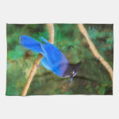 Linge De Cuisine Steller's Jay Painting - Art original pour oiseaux (Horizontal)