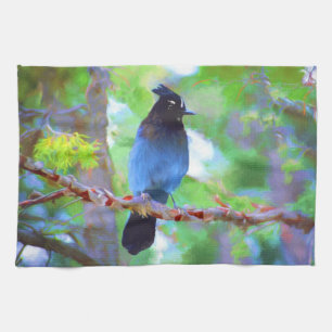 Linge De Cuisine Steller's Jay Painting - Art original pour oiseaux