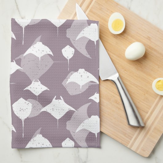 Linge De Cuisine Stingray et Manta Rays Ocean Theme (Quart Plié)