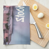 Linge De Cuisine Stockholm Capital of Sweden Night Skyline (Quart Plié)