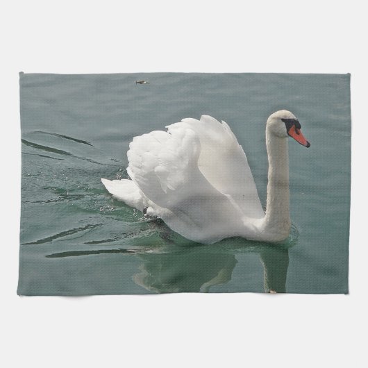 Linge De Cuisine Stolzer Geschirrtuch weisser Schwan (Horizontal)