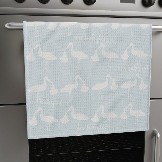 Linge De Cuisine Stork Motif Personnalisé Baby Blue Cuisine Serviet