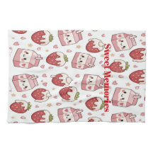 Strawberries and Milk Kitchen Towel