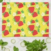 Linge De Cuisine Strawberry and Flower Yellow Pattern (Plié)