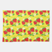 Linge De Cuisine Strawberry and Flower Yellow Pattern (Horizontal)