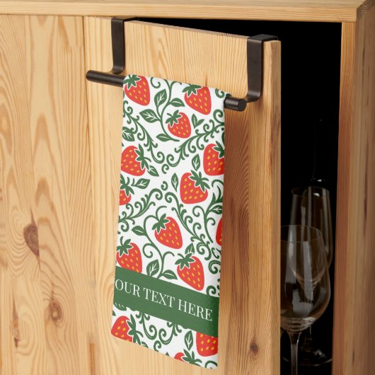 Linge De Cuisine Strawberry Rustic Farmhouse French Country  (Pliage en tiers)