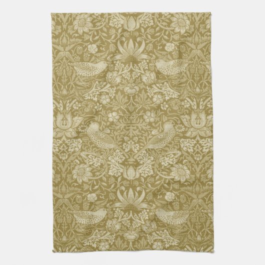 Linge De Cuisine Strawberry Thief Gold, William Morris (Vertical)