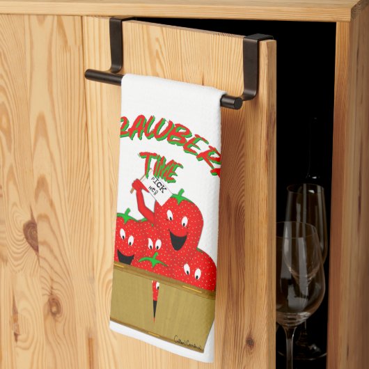 Linge De Cuisine Strawberry Time ! (Pliage en tiers)