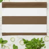Linge De Cuisine Stripes - Brown blanc et foncé (Plié)