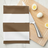 Linge De Cuisine Stripes - Brown blanc et foncé (Quart Plié)