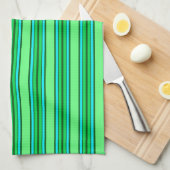 Linge De Cuisine Stripes modernes du milieu du siècle, Vert citron (Quart Plié)
