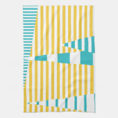 Linge De Cuisine Stripes on Stripes - Turquoise et Jaune (Vertical)