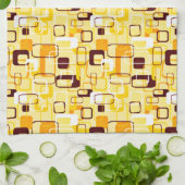 Linge De Cuisine Style abstrait jaune et noir moderne (Plié)