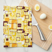 Linge De Cuisine Style abstrait jaune et noir moderne (Quart Plié)