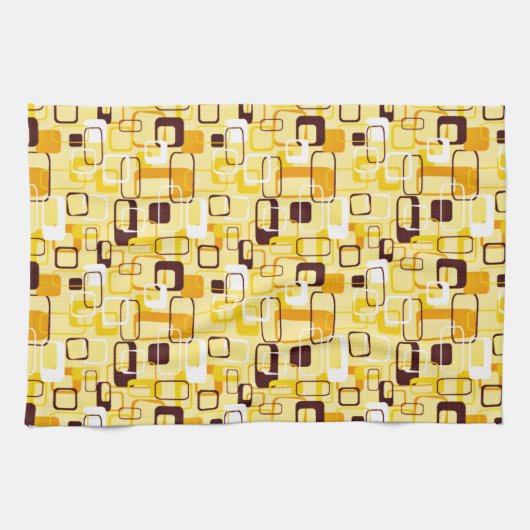 Linge De Cuisine Style abstrait jaune et noir moderne (Horizontal)