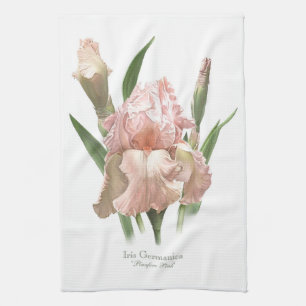 Linge De Cuisine Style Art Botanique Iris Plutôt Rose Ruffé