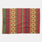 Linge De Cuisine Style Aztec sud-ouest rose vert et Brown (Horizontal)