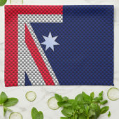 Linge De Cuisine Style Chrome de fibre de carbone design drapeau au (Plié)